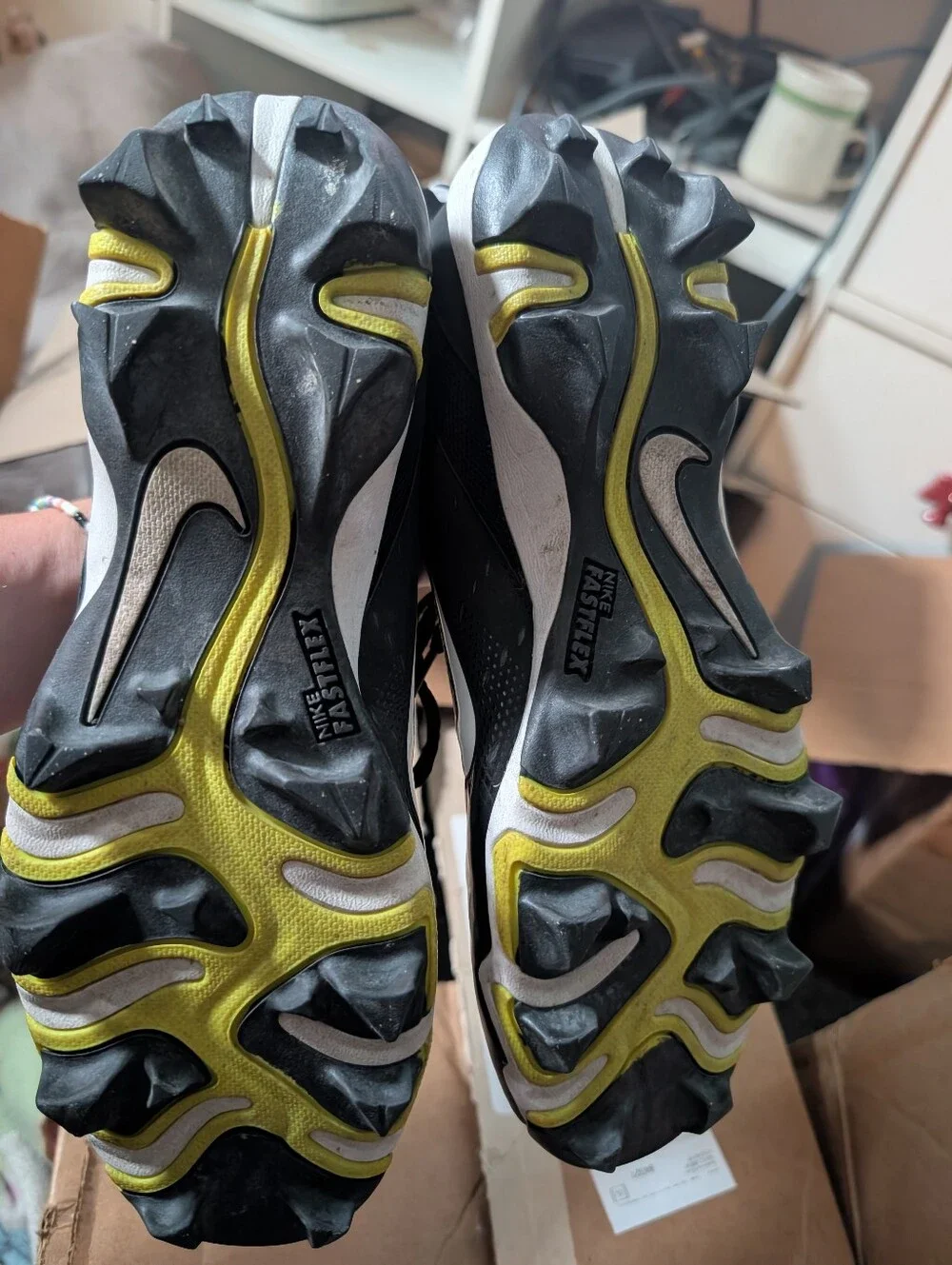 Nike Fastflex Vapor Cleats 7 Black White Yellow